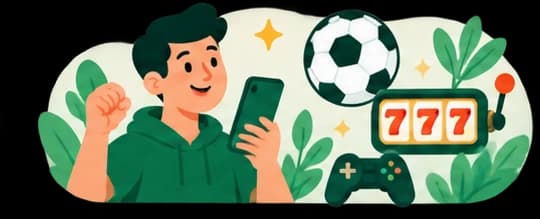 Illustration jeux et paris : ballon, jetons et gains.